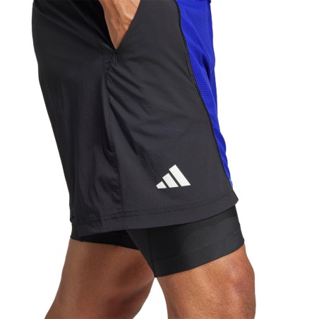 Short ADIDAS Homme 2N1 ATHLETE NEW YORK Noir / Bleu AH 2024