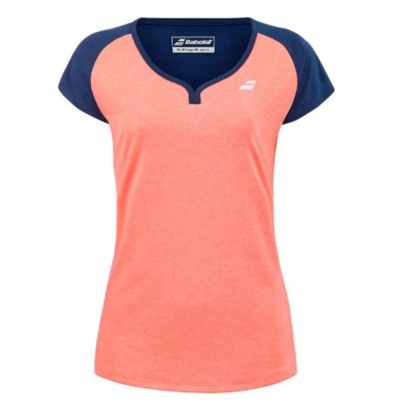 T-Shirt BABOLAT Femme PLAY CAP SLEEVE TOP Saumon / Bleu 2023