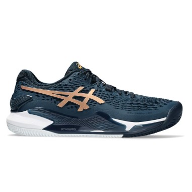 Chaussures ASICS Homme GEL-RESOLUTION 9 Terre Battue Bleu / Blanc PE 2024