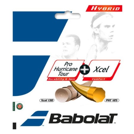 Cordage BABOLAT Hybrid Pro Hurricane Tour (1.25mm) / Xcel (1.30mm) 12m