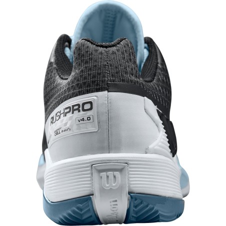 Chaussures WILSON Femme RUSH PRO 4.0 Terre Battue Noir / Blanc PE 22