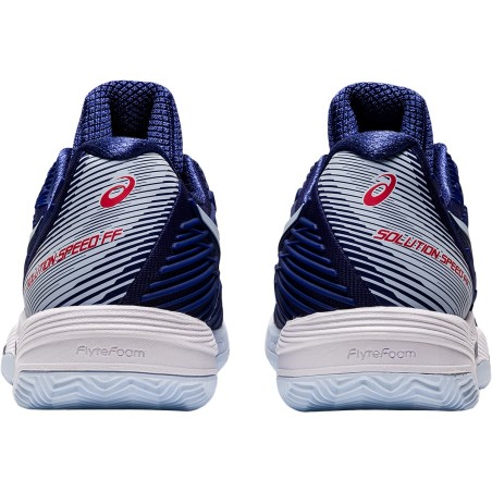 Chaussures ASICS Femme SOLUTION SPEED FF Terre Battue Marine / Blanc AH 2022