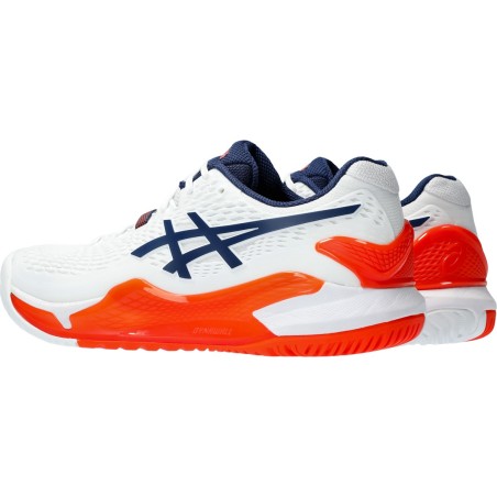 Chaussures ASICS Homme GEL-RESOLUTION 9 Toutes Surfaces Blanc / Orange PE 2024