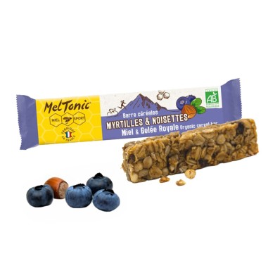 Barre TONIC BAR BIO MELTONIC Myrtilles / Noisettes / Gelée Royal