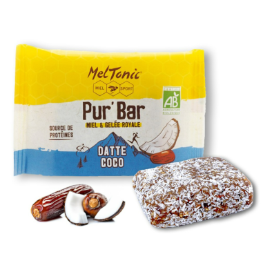 Barre PUR'BAR MELTONIC Datte / Coco / Miel et Gelée Royale 50gr