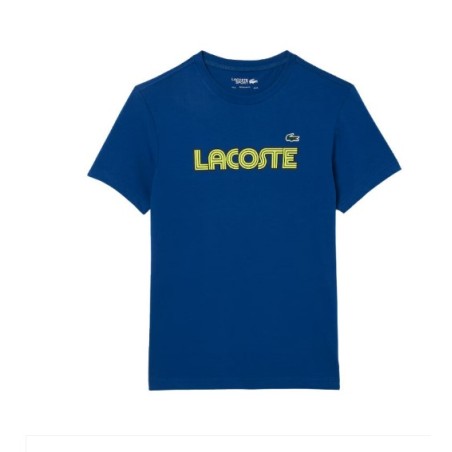 T-Shirt LACOSTE Homme SPORT ULTRA DRY Bleu / Jaune AH 2024