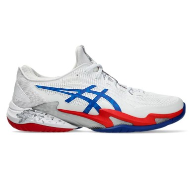 Chaussures ASICS Homme COURT FF 3 NOVAK Toutes surfaces Blanc/Bleu/Rouge AH 24