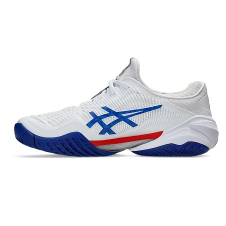Chaussures ASICS Homme COURT FF 3 NOVAK Toutes surfaces Blanc/Bleu/Rouge AH 24