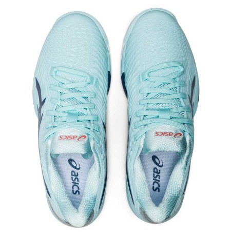 Chaussures ASICS Femme GEL SOLUTION SPEED FF2 Terre Battue Vert / Marine PE 2022