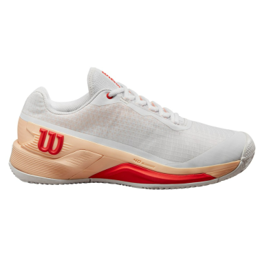 Chaussures WILSON Femme RUSH PRO 4.0 Terre Battue Blanc / Corail 2024