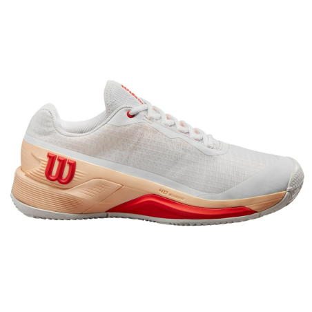 Chaussures WILSON Femme RUSH PRO 4.0 Terre Battue Blanc / Pêche 2024