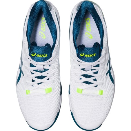 Chaussures ASICS Homme SOLUTION SPEED FF 2 Toutes Surfaces Blanc/Bleu/Jaune 2023
