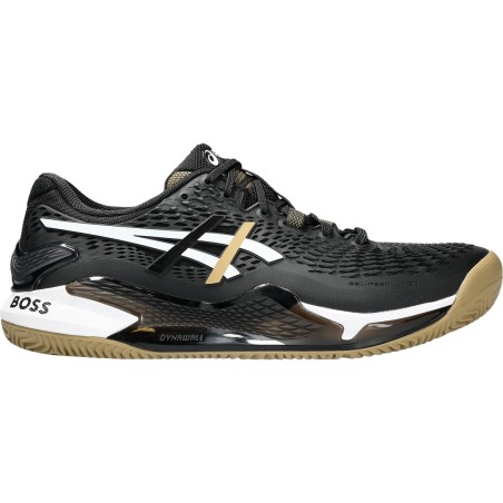 Chaussures ASICS Homme GEL-RESOLUTION 9 BOSS Terre Battue Noir / Camel 2023