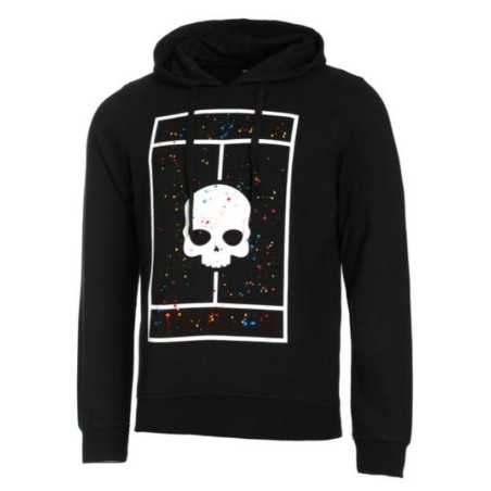 Sweat à capuche HYDROGEN Homme COURT HOODIE Noir / Blanc AH 2022