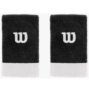 Poignets Eponge WILSON Extra Wide x2 Noir / Blanc 2024