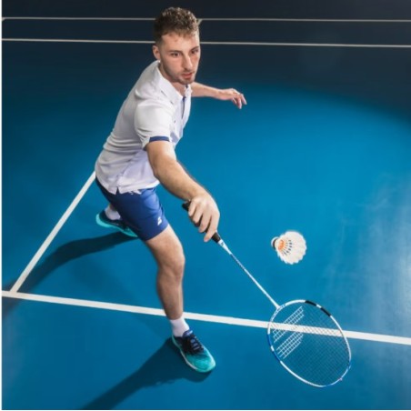 Raquette Badminton BABOLAT SATELITE RISE Cordée (84 g) Blanc / Bleu 2024