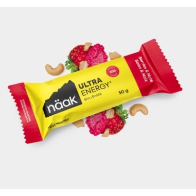 Barres ENERGETIQUE NAAK ULTRA ENERGY 200 Calories Baies et Noix 50g 2024