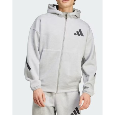 Veste à capuche zippée ADIDAS Homme ZNE FZ Gris / Noir PE 2025