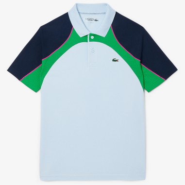 Polo LACOSTE Homme Color-Block Ultra Dry Bleu / Vert / Rose PE 2025