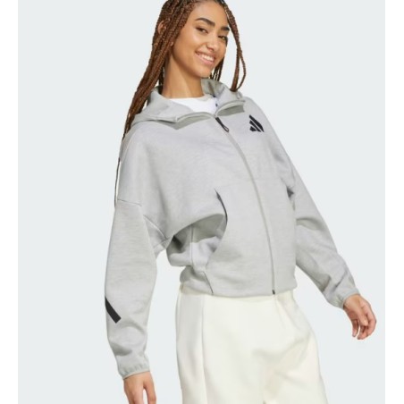 Veste à capuche zippée ADIDAS Femme ZNE HOODIE Gris / Noir PE 2025