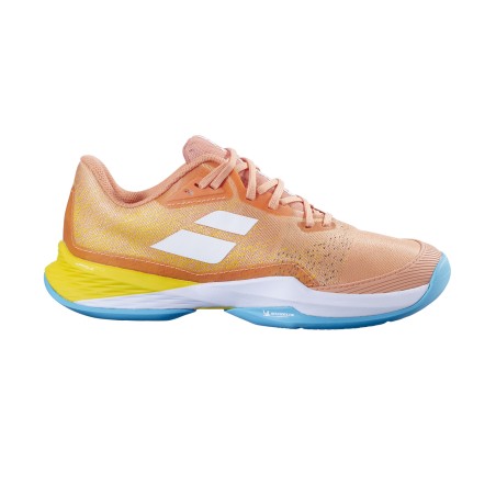 Chaussures BABOLAT Femme JET MACH 3 Toutes Surfaces Orange / Blanc PE 2024