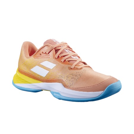 Chaussures BABOLAT Femme JET MACH 3 Toutes Surfaces Orange / Blanc PE 2024