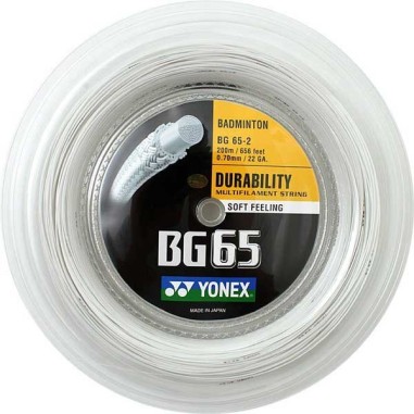 Bobine YONEX Badminton BG 65 0.70mm  Blanc (200m)