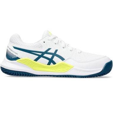 Chaussures ASICS Junior GEL-RESOLUTION 9 GS Terre Battue Blanc / Bleu AH 2023