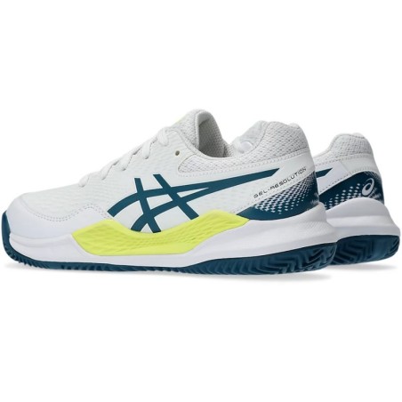 Chaussures ASICS Junior GEL-RESOLUTION 9 GS Terre Battue Blanc / Bleu AH 2023