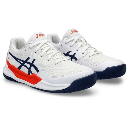Chaussures ASICS Junior GEL-RESOLUTION 9 GS Toutes Surfaces Blanc/Orange PE 2024