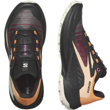 Chaussures Running SALOMON Femme GENESIS Noir / Orange / Rose  PE 2024