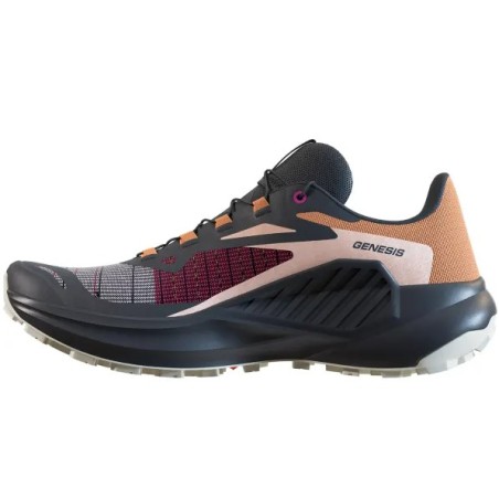 Chaussures Running SALOMON Femme GENESIS Noir / Orange / Rose  PE 2024