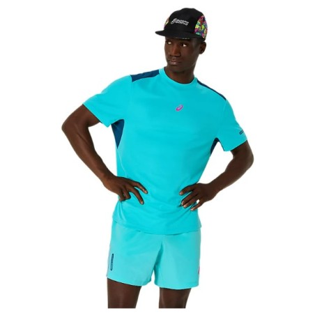 T-Shirts ASICS Homme PADEL COURT SS TOP Bleu / Rose PE 2025