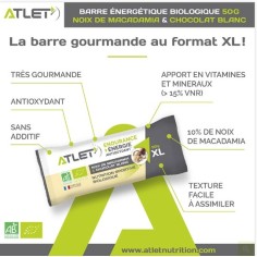 Barre ATLET Energétique Noix / Chocolat Blanc 50g 2