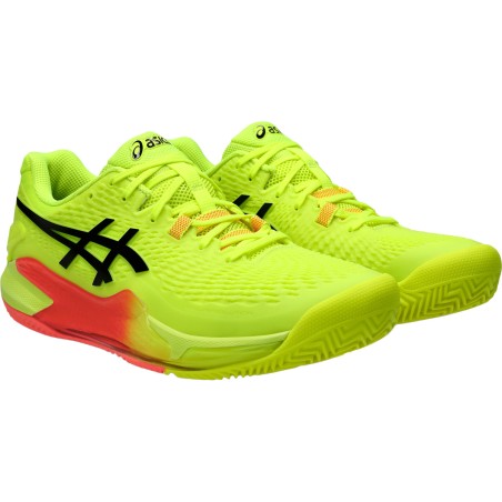 Chaussures ASICS Homme GEL-RESOLUTION 9 PARIS Terre Battue Fluo AH 2024