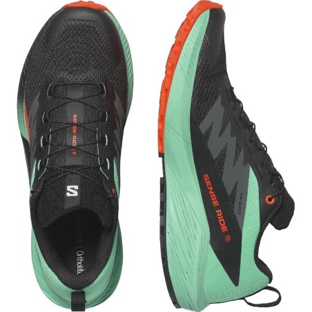Chaussures Running SALOMON Homme SENSE RIDE 5 Turquoise / Rouge / Noir AH 2024