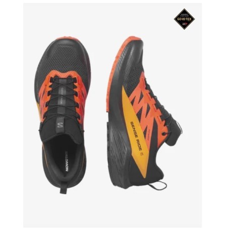 Chaussures Running SALOMON Homme SENSE RIDE 5 GTX Orange / Noir AH 2023