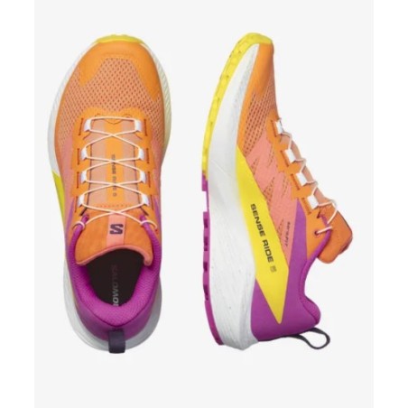 Chaussures Running SALOMON Femme SENSE RIDE 5 Orange / Rose PE 2024
