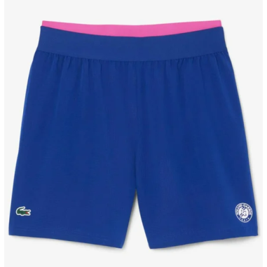 Short LACOSTE Homme Roland Garros Bleu / Rose PE 2025