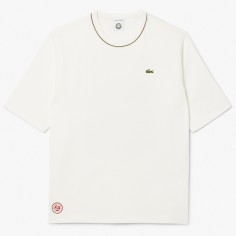 T-Shirt LACOSTE Homme CLUB ROLAND GARROS Blanc PE 2025