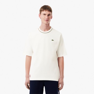 T-Shirt LACOSTE Homme CLUB ROLAND GARROS Blanc...