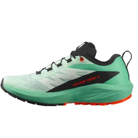 Chaussures Running SALOMON Femme SENSE RIDE 5 Turquoise / Noir / Rouge AH 2024