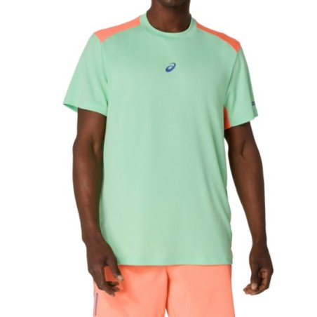 T-Shirts ASICS Homme PADEL COURT SS TOP Vert / Orange AH 2025