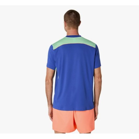T-Shirts ASICS Homme PADEL COURT SS TOP Bleu / Vert / Orange AH 2025