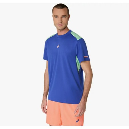 T-Shirts ASICS Homme PADEL COURT SS TOP Bleu / Vert / Orange AH 2025
