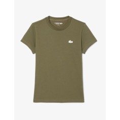 T-Shirt Femme LACOSTE SPORT ULTRA DRY Kaki / Blanc AH 2025