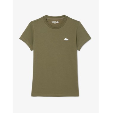 T-Shirt Femme LACOSTE SPORT ULTRA DRY Kaki / Blanc AH 2025