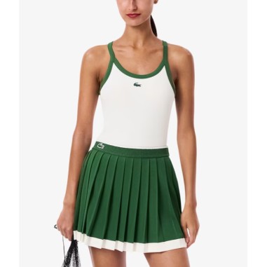 Débardeur LACOSTE Femme SPORT ULTRA DRY Blanc / Vert AH 2025