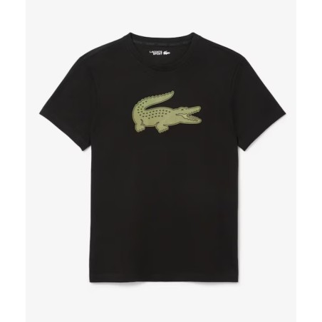 T-Shirt LACOSTE Homme Ultra Dry Logo XXL Noir / Kaki PE 2025