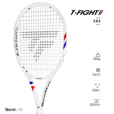 Raquette TEST TECNIFIBRE TFIGHT 285 (285 g) Blanc / Rouge / Bleu 2025